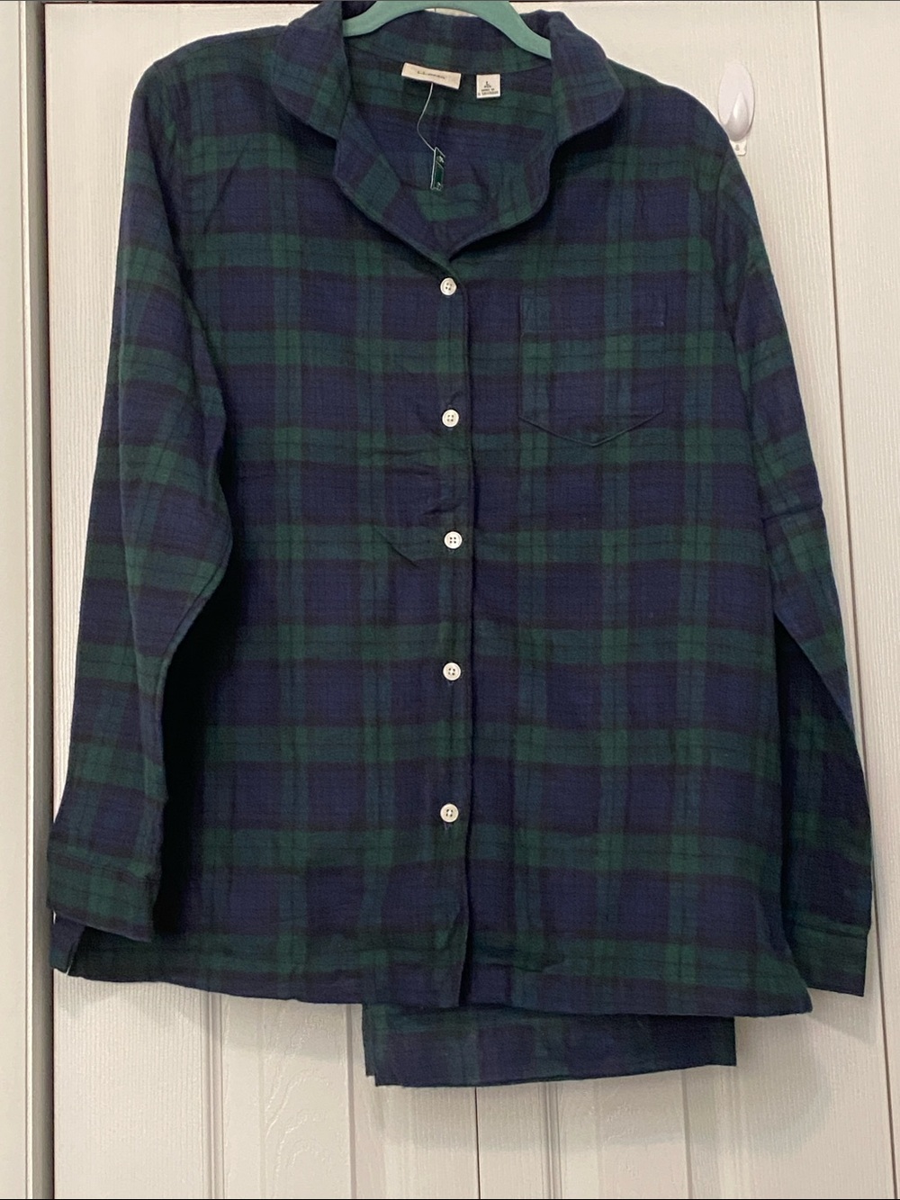 L.L. Bean Scotch Plaid Flannel Pajama Set Large